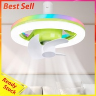 Ceiling Fan with RGB LED Light 3 Modes Ceiling Fans Light E27 Base Ceiling Lamps