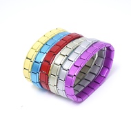 Single Piece Italian Modular Bracelet Stainless Steel Elastic Bracelet Stitched Block Bracelet Itali