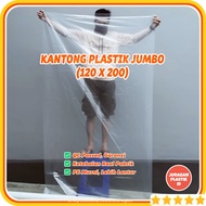 Kantong Plastik Besar 120x200cm Plastik PE Jumbo Bening Plastik Kasur 120 x 200 Transparan