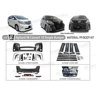 Toyota Alphard 08 convert 18 Anh 20 Convert 30 Front Bumper, door plate and Rear bumper with Accesor