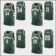 HQ2 22-23 NBA Jersey Bucks Portis Green Lopez Antetokounmpo Green Basketball Sports Vest Unisex Plus