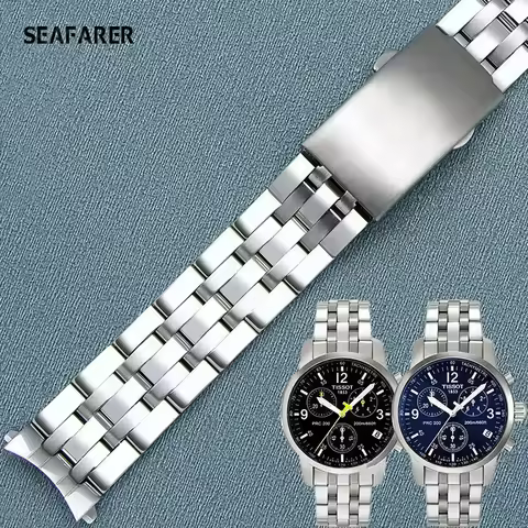Suitable for Tissot Watch Strap Steel Belt Male WatchBands 1853 Original T17 T461 T014 Prc200 Stainl