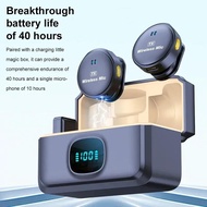 Wireless Lavalier Microphone, with Magnetic Button, 164 Feet Range, Clip-on Microphone, 40 Hours Bat