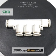CKD INDIA - GWMF12-0/I - (OD 12mm) - Pneumatic Fitting 5 Ways - PK