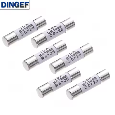 10PCS 6*25mm Ceramic Fuse 6*25 Ceramic insurance Tube 6X25MM 0.5A 1A 2A 3A 5A 6A 7A 8A 10A 15A 20A 2