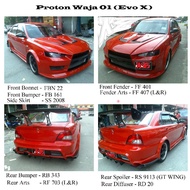 proton waja evo 10 / evo x bodykit bonet bumper side skirt harga set betong bodykit bodykit murah