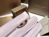 Bvlgari 925純銀紅瑪瑙蛇戒
