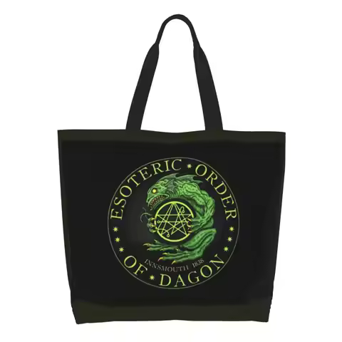 Custom The Call Of Cthulhu Shopping Canvas Bag Women Durable Large Capacity Groceries Lovecraft Myth
