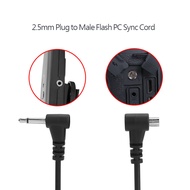treee 2.5mm to Male Flash PC Sync Cable 12 Inch/30CM 3.5mm Plug Cord
