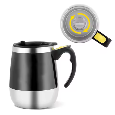 Electric Stainless Steel Self Mixing Cup Magnetic Stirring Coffee Mug Self Stirring Cup Self Stirrin