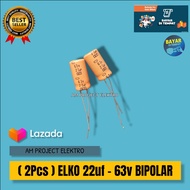 ( 2 pcs ) Kapasitor Elko BIPOLAR 22uf / 63v Elko BP 22uf/63v
