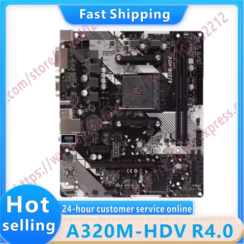 A320M-HDV R4.0 AM4 DDR4 32GB M.2 PCI-E 3.0 USB3.1 VGA Micro ATX