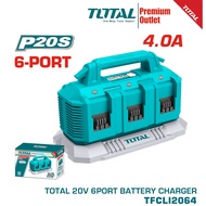 TOTAL Tools P20s 20V series 6-Port 4A Out-put  Li-Ion Battery pack Charger 6端口锂离子电池充电器 - TFCLI2064