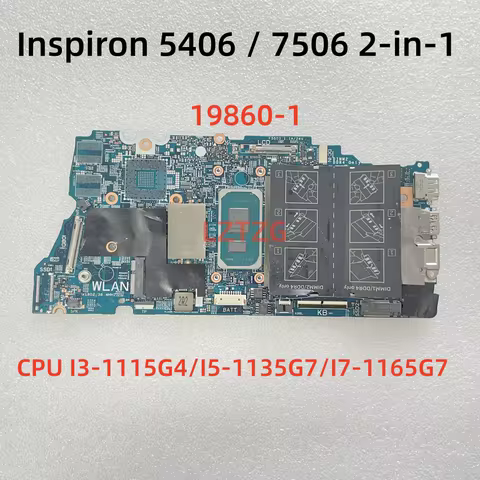 19860-1 For Dell Inspiron 5406 7506 2-in-1 Laptop Motherboard With I3-1115G4 I5-1135G7 I7-1165G7 CPU