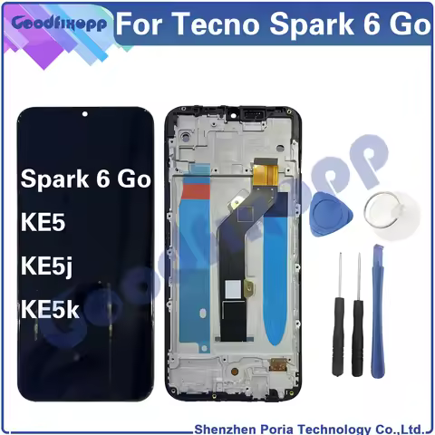 For Tecno Spark 6 Go KE5 KE5j KE5k LCD Display Touch Screen Digitizer Assembly For Spark6Go Repair P