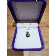 Natural Ammonite Pendant Necklace 天然斑彩石