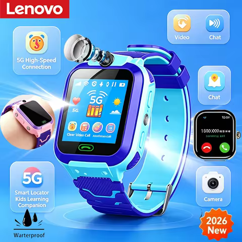 Lenovo 2027 5G IP67 Waterproof Children Smart Watch Kids SOS GPS Location Sim Card Call Camera Smart