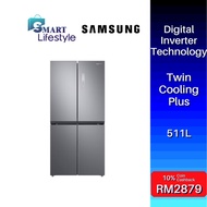 SAMSUNG 511L FRENCH DOOR WITH TWIN COOLING PLUS (GENTLE SILVER MATT) REFRIGERATOR | RF48A4000M9/ME