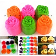 MAWAR 72pcs Rosita Rose Cake Mold B 6.9cm Putu Ayu/Pudding/Agar/Jelly/BoluKukus Plastic Tin