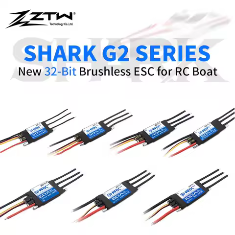 ZTW 32-Bit ESC Shark G2 20A 30A 40A 50A 60A 80A 100A SBEC 5V/6V 8A Brushless Speed Controller for RC