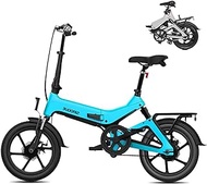 Tricycle Adult Electric Ebikes Electric Bikes For Adults 16" Lightweight Folding E Bike 250W 36V 7.8Ah Removable Lithium Battery City Bicycle Max Speed 25KM/H With 3 Riding Modes