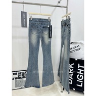 Blue Wash Trendy Women's Flared Jeans - Vibe Y2K Slim Fit Women's Jeans