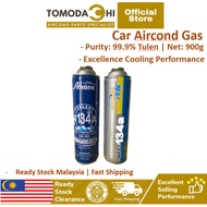 TOMODACHI R134a Refrigerant Gas 200g 900g Per Bottle Cap Tab Opener DIY Charging Hose Set | AC Gas F