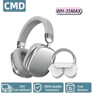 【In Stock】WH35MAX Silver Bluetooth Headphone Earphone Wireless HiFi With Mic Gaming/Music Foldable O