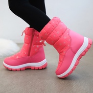 Winter Warm Fur Snow Boots Children Black Furry Shoes Girls Non-slip Waterproof Kids Footwear Child 