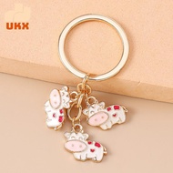 UKX Cute Cow Print Keychain for Girls, Cowgirl Gifts, Cow Keyring Accessories VN