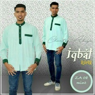 Kurta Iqbal Baju Raya Lelaki Green Mint Size M