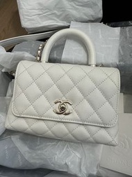 Brand new Chanel Coco Handle mini 白色荔枝皮 brand new