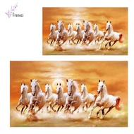[freneci] Canvas Painting with Seven Horses, Wall Art with 7 Running Horses, Handicraft, Birthday Gi