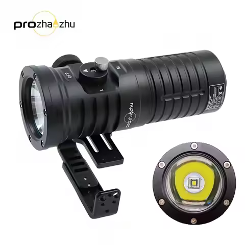 DL-D40M Aluminum Alloy SBT90 6000 Lumen IP68 200M Depth Rechargeable Handheld Scuba Diving Lamp Tec 