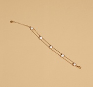 Vetiver Pearl Two chain handmade keshi freshwater pearl bracelet สร้อยข้อมือ มุกเคชิ มุกแท้ มุกธรรมช