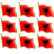 Albania Flag Lapel Pins Bulk - Metal Albanian Brooch Badge Souvenir for Men Women Clothes Bags Hats，
