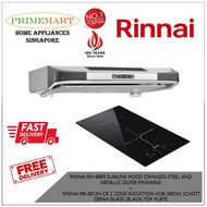 RINNAI RH-90ER SLIMLINE HOOD+RB-3012H-CB 2 ZONE INDUCTION HOB (30CM) SCHOTT CERAN GLASS BUNDLE