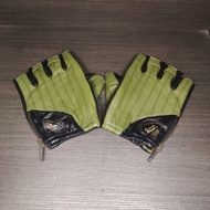 Stira | Riding GLOVES HALF FINGER OLIVE GREEN REVOLT INDUSTRY | Leather Gloves | Motorcycle Gloves |
