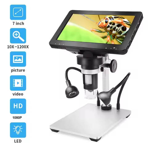 7" Coin Microscope LCD Digital Microscope 1200X 1080P USB Coin Magnifier for Error Coins with Metal