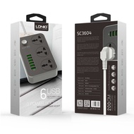 READY STOCK SC3604 Extension Power Cord 3 Universal Plug with 6 USB Output