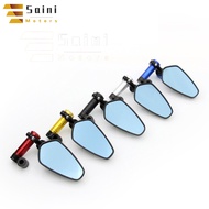 Saini 1 Pair Motorcycle Bar End Mirrors CNC Aluminum Alloy 360° Rotatable Universal Side Mirror For Motorbike Scooters