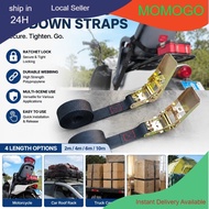 2/4/6/10M Pickup Truck Cargo Strap  2.5cm 3T Ratchet Tie Down Strap Safety Truck Trailer Van Cargo B