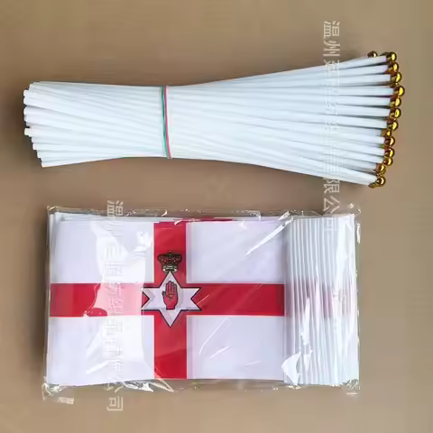 (SKY FLAG) Northern Ireland Hand Flag 14x21cm Polyester Northern Ireland Hand Waving Flag Banner for