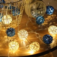 Gratis Ongkir - Lampu Hias Dekorasi Bola Rotan / Tumbler Light Hias Dekorasi / String Fairy