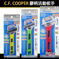 American C.F. COOPER|Rubber Handle Movable Wrench|Lightweight Large Open-End Adjustable Wrench|6 Inc
