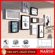 NARIO Hiasan Premium Kayu Wall 10 Photo Frame Untuk House Office Restoran Airbnb