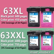 hp 63 ink hp63 black hp 63xl hp63xl  ink Cartridge Compatible  for Officejet 3830 4650 4652 5220 523