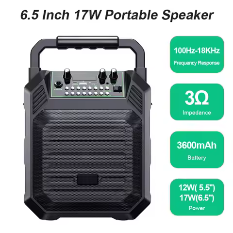 300W Peak Bluetooth Speaker Portable Wireless Hand-held Sound Box with Mic 6-8H Playback Time Audio 