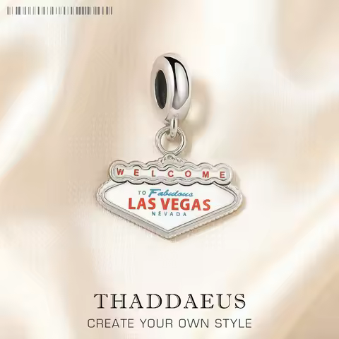 LAS VEGAS NEVADA 925 Sterling Silver Charm DIY Handmade Fashion Jewelry Findings Traveling Accessori