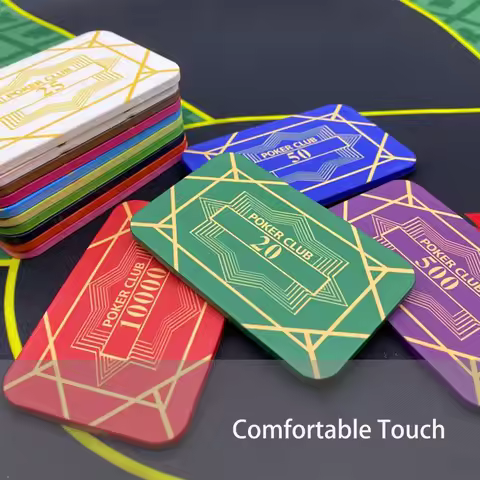 10PCS Square Ceramic Poker Chips Professional Casino Texas Poker Game Coins Quality Baccarat Playing